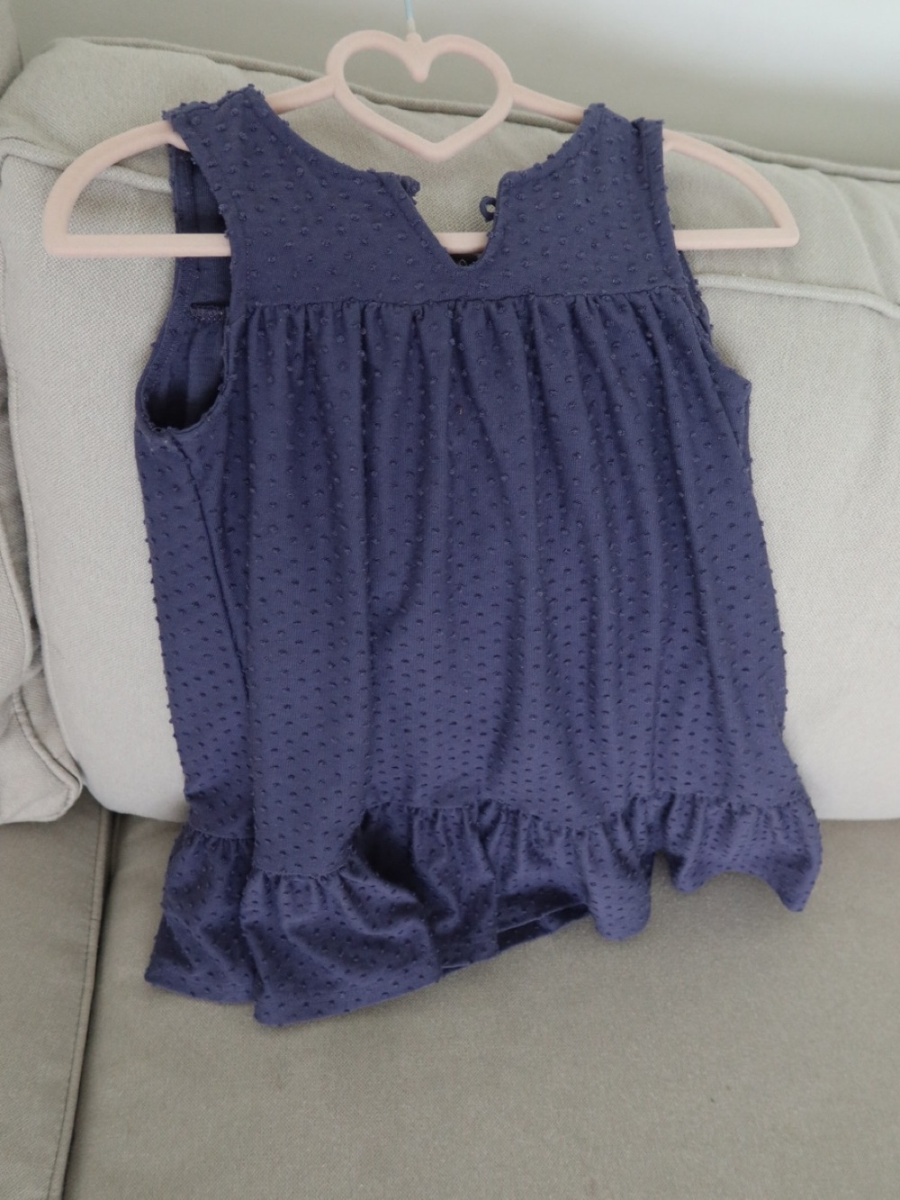 Old Navy Navy Swiss Dot Ruffle Tank